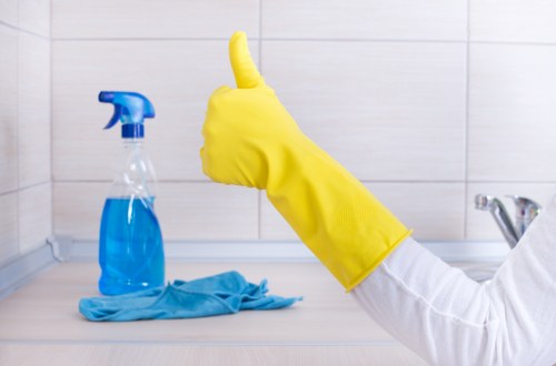 Downham Carpet Cleaners team using PPE during a carpet cleaning job