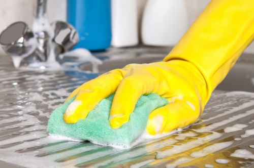 Safety-focused carpet cleaning team reviewing a property risk assessment